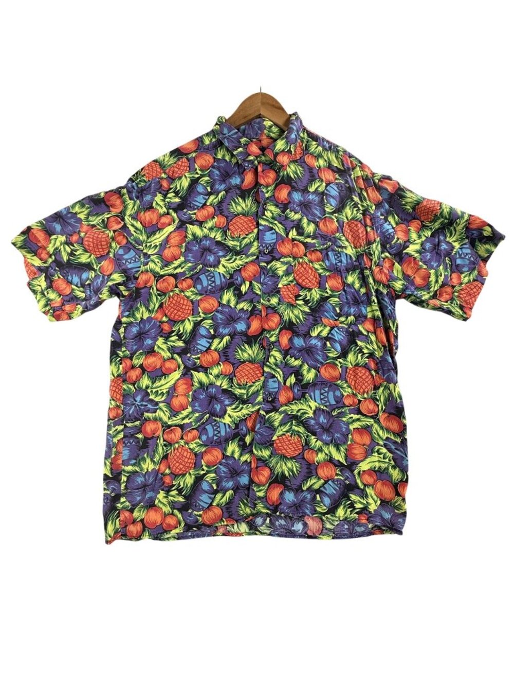 Vintage Gap Shirt Mens Large Multicolor Hawaiian Short Sleeve Button Up AOP 90s